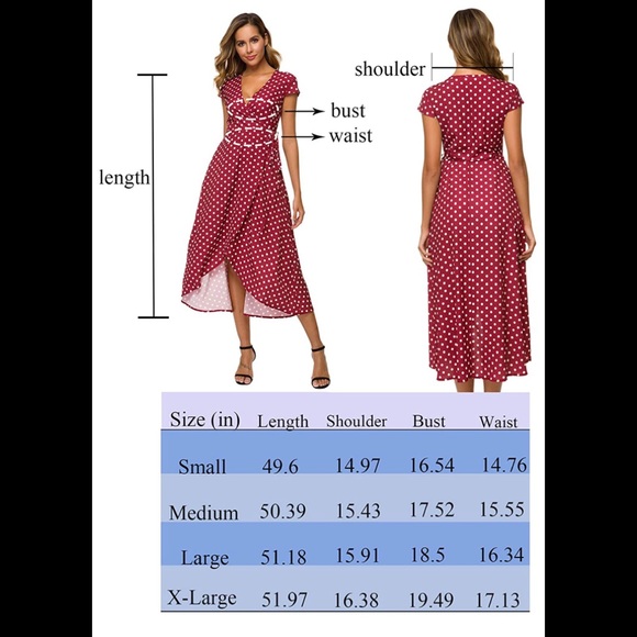 Summer V-Neck Wrap Polka Dot Maxi Beach Dress - Picture 3 of 6